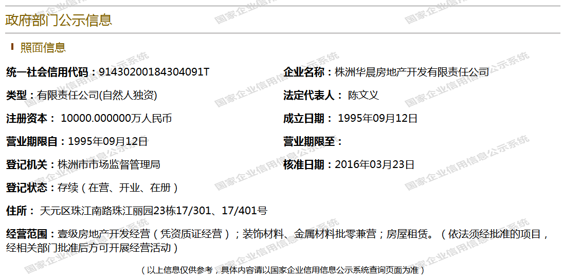 株洲华晨房地产开发有限责任公司营业执照信息.png 株洲华晨房地产开发有限责任公司营业执照信息.png